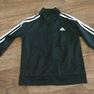 Kids Adidas Black Jacket with White Accents Size 6